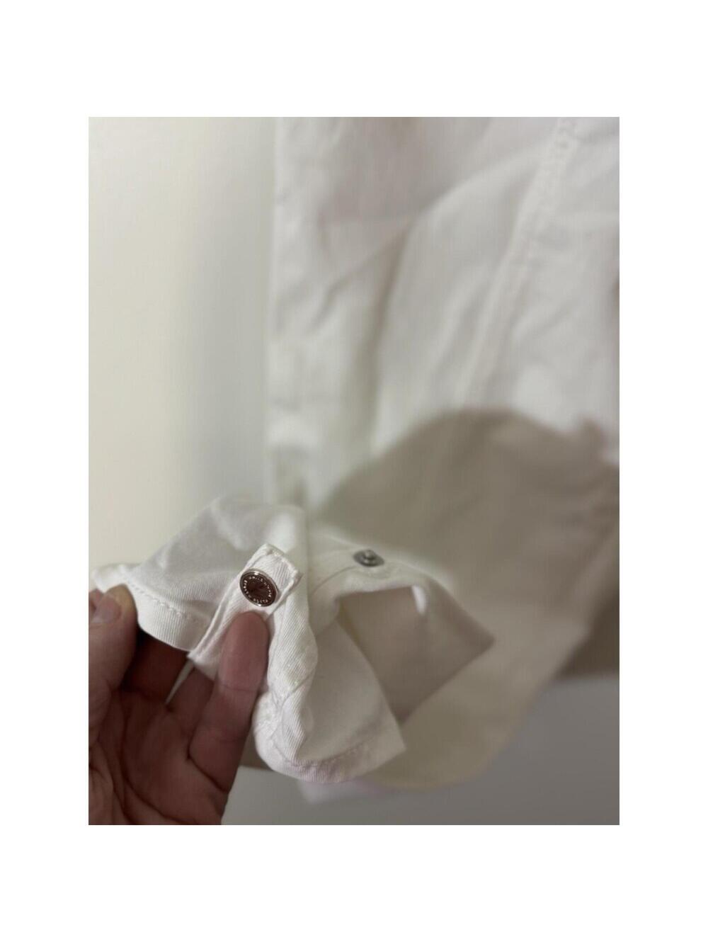White House Black Market Women's White Cotton Cropped Straight Pants Pockets - Picture 4 of 8